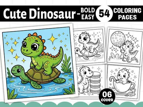 Bold Easy Cute Dinosaur Coloring Book: A Creative Resource for All Skill Levels