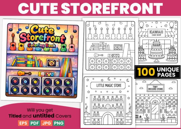 Bold Easy Cute Storefront Coloring Pages for Creative Projects
