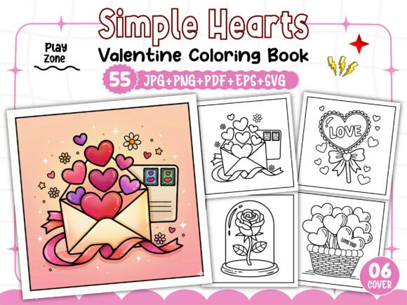 Bold Easy Valentine's Day Coloring Pages
