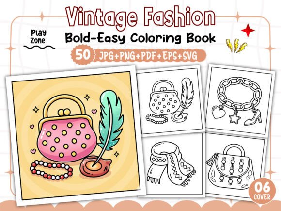 Bold Easy Vintage Fashion Coloring Pages: A Creative Resource for All