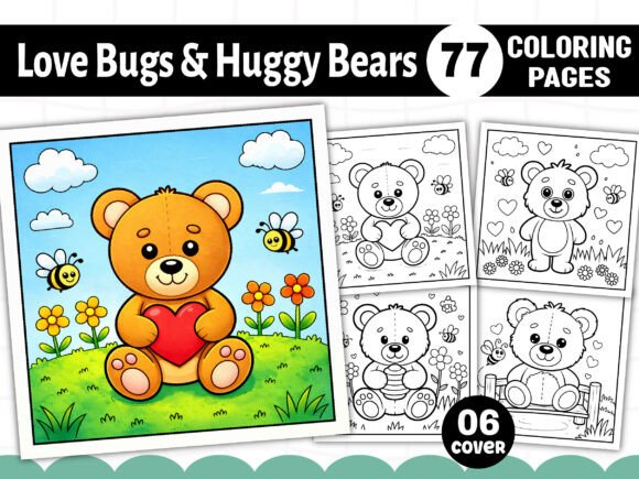 Bugs Huggy Bears Coloring Pages – Kids and Creative KDP Interiors for Modern Publishers