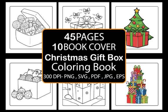 Christmas Gift Box Coloring Book – A Practical Creative Asset for Publishers and Designers