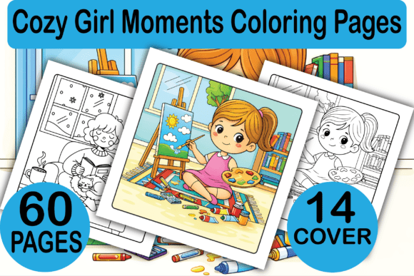 Cozy Girl Moments Coloring Pages