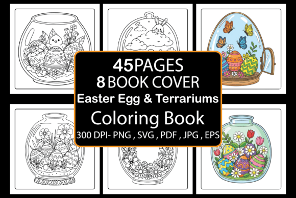 Easter Egg Terrariums Coloring Book