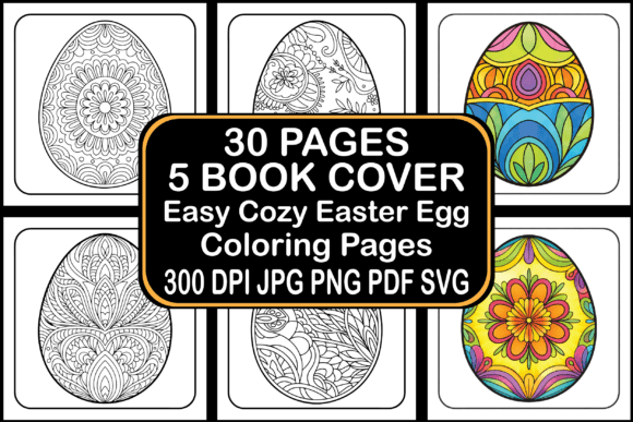 Easy Cozy Easter Egg Coloring Pages for Designers