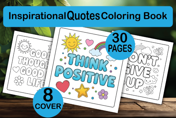 Inspirational Quotes Coloring Book Design