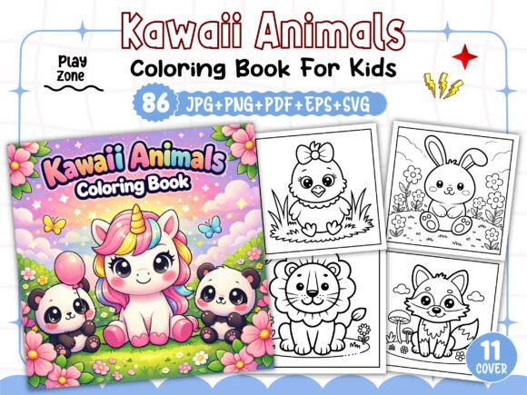 Kawaii Animals Coloring Pages for Kids