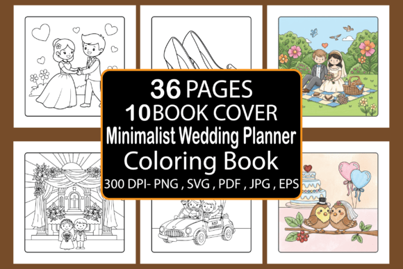 Minimalist Wedding Planner Coloring Book