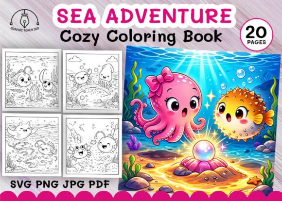 Sea Adventure Coloring Book for Relaxing Creativity