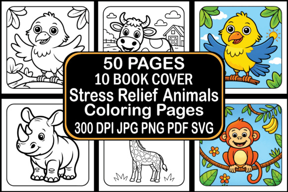 Stress Relief Animals Coloring Pages
