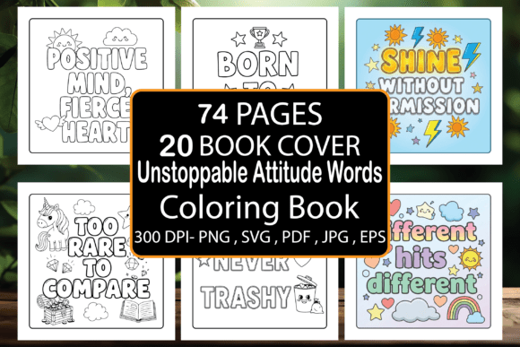 Unstoppable Attitude Words Coloring Book